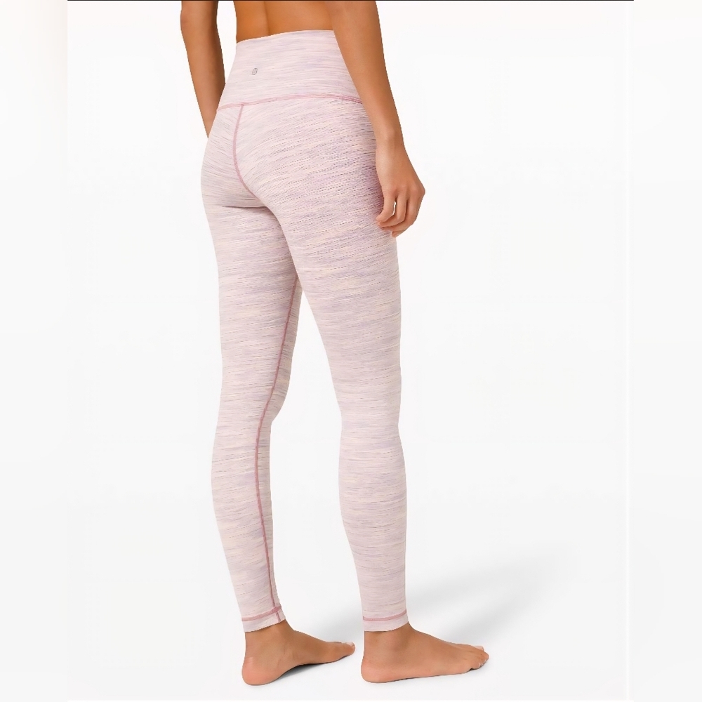 Lululemon Wunder Under High Rise Heather Pink Yoga Leggings Size 6 - Picture 2 of 11